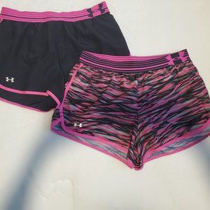 2 Pairs of Under Armour Perfect Pace Shorts (Small)